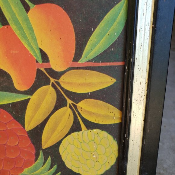 Vintage 60s MCM Framed Art Print Fruit Tree - Picture 2 of 2
